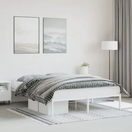 Bettgestell aus weißem Metall, 160 x 200 cm von , Betten und Lattenroste - Ref: Foro24-373676, Preis: 89,44 €, Rabatt: %