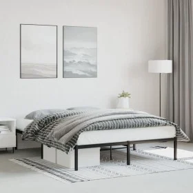 Schwarzer Metallbettrahmen 150x200 cm von , Betten und Lattenroste - Ref: Foro24-373657, Preis: 89,36 €, Rabatt: %