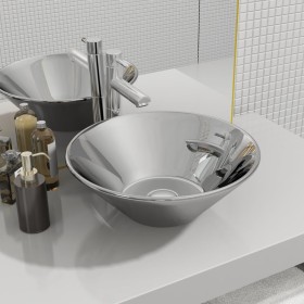 Washbasin 42x14 cm silver ceramic by vidaXL, Sinks - Ref: Foro24-143493, Price: 52,80 €, Discount: %