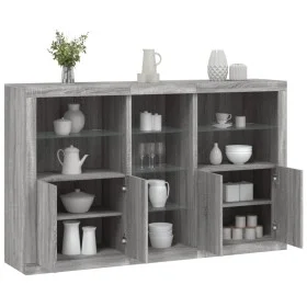 Sideboard mit LED-Leuchten Sonomagrau 162x37x100 cm von , Sideboards - Ref: Foro24-3209175, Preis: 263,05 €, Rabatt: %