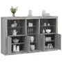 Aparador con luces LED gris Sonoma 162x37x100 cm de , Aparadores - Ref: Foro24-3209175, Precio: 263,54 €, Descuento: %