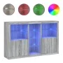 Aparador con luces LED gris Sonoma 162x37x100 cm de , Aparadores - Ref: Foro24-3209175, Precio: 263,54 €, Descuento: %