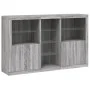 Aparador con luces LED gris Sonoma 162x37x100 cm de , Aparadores - Ref: Foro24-3209175, Precio: 263,54 €, Descuento: %