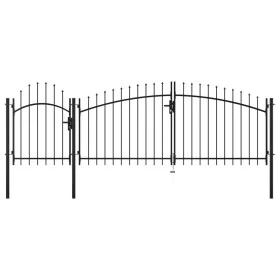 Schwarzes Gartentor aus Stahl, 1,75 x 4 m von vidaXL, Gartentore - Ref: Foro24-144363, Preis: 310,63 €, Rabatt: %