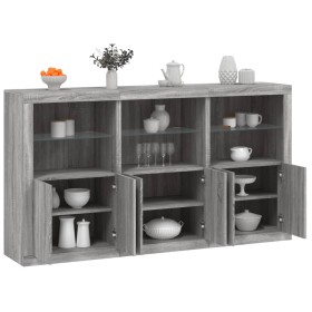Sideboard with LED lights Sonoma gray 181.5x37x100 cm by , Sideboards - Ref: Foro24-3209154, Price: 300,60 €, Discount: %