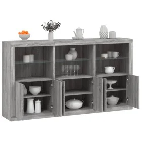 Sideboard with LED lights Sonoma gray 181.5x37x100 cm by , Sideboards - Ref: Foro24-3209154, Price: 287,47 €, Discount: %