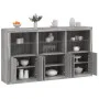 Sideboard with LED lights Sonoma gray 181.5x37x100 cm by , Sideboards - Ref: Foro24-3209154, Price: 287,47 €, Discount: %