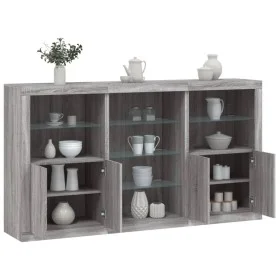 Sideboard with LED lights Sonoma gray 181.5x37x100 cm by , Sideboards - Ref: Foro24-3209182, Price: 270,65 €, Discount: %