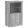 Sideboard with LED lights Sonoma gray 181.5x37x100 cm by , Sideboards - Ref: Foro24-3209182, Price: 270,65 €, Discount: %