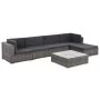 6-teiliges Gartenmöbel-Set und graue synthetische Rattankissen von vidaXL, Gartensets - Ref: Foro24-44607, Preis: 537,83 €, R...