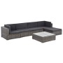 6-teiliges Gartenmöbel-Set und graue synthetische Rattankissen von vidaXL, Gartensets - Ref: Foro24-44607, Preis: 549,11 €, R...