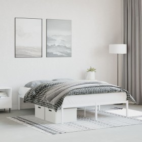 Estructura de cama de metal blanca 140x190 cm