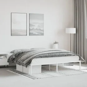 Bettgestell aus weißem Metall, 183 x 213 cm von , Betten und Lattenroste - Ref: Foro24-373678, Preis: 90,74 €, Rabatt: %