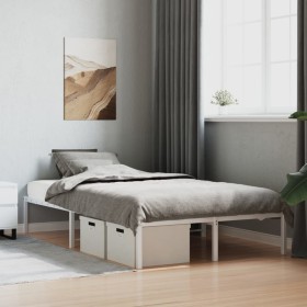 Bettgestell aus weißem Metall, 120 x 200 cm von , Betten und Lattenroste - Ref: Foro24-373671, Preis: 75,84 €, Rabatt: %
