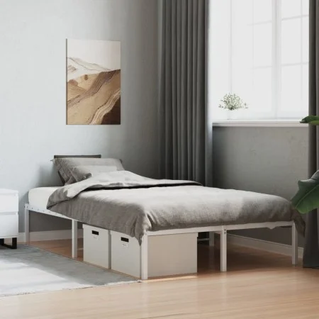 Bettgestell aus weißem Metall, 120 x 200 cm von , Betten und Lattenroste - Ref: Foro24-373671, Preis: 75,72 €, Rabatt: %