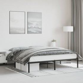 Estructura de cama de metal negro 180x200 cm de , Camas y somieres - Ref: Foro24-373659, Precio: 92,70 €, Descuento: %