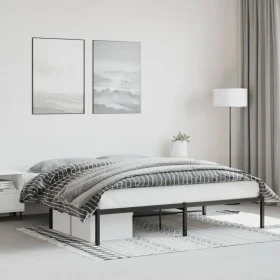 Schwarzer Metallbettrahmen 180x200 cm von , Betten und Lattenroste - Ref: Foro24-373659, Preis: 91,22 €, Rabatt: %