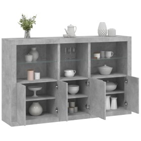 Sideboard mit betongrauen LED-Leuchten 162x37x100 cm von , Sideboards - Ref: Foro24-3209145, Preis: 216,90 €, Rabatt: %