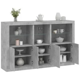 Sideboard with LED lights in concrete gray 162x37x100 cm by , Sideboards - Ref: Foro24-3209145, Price: 210,89 €, Discount: %