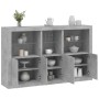 Sideboard with LED lights in concrete gray 162x37x100 cm by , Sideboards - Ref: Foro24-3209145, Price: 204,15 €, Discount: %