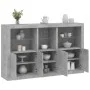 Sideboard with LED lights in concrete gray 162x37x100 cm by , Sideboards - Ref: Foro24-3209145, Price: 210,89 €, Discount: %