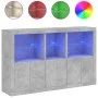 Aparador con luces LED gris hormigón 162x37x100 cm de , Aparadores - Ref: Foro24-3209145, Precio: 211,18 €, Descuento: %