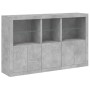 Sideboard with LED lights in concrete gray 162x37x100 cm by , Sideboards - Ref: Foro24-3209145, Price: 204,15 €, Discount: %