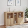 Sideboard with Sonoma oak LED lights 162x37x100 cm by , Sideboards - Ref: Foro24-3209172, Price: 197,35 €, Discount: %