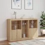 Sideboard with Sonoma oak LED lights 162x37x100 cm by , Sideboards - Ref: Foro24-3209172, Price: 207,18 €, Discount: %