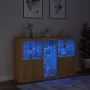 Sideboard with Sonoma oak LED lights 162x37x100 cm by , Sideboards - Ref: Foro24-3209172, Price: 207,18 €, Discount: %
