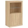 Sideboard with Sonoma oak LED lights 162x37x100 cm by , Sideboards - Ref: Foro24-3209172, Price: 207,18 €, Discount: %
