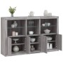 Sideboard with Sonoma grey LED lights 162x37x100 cm by , Sideboards - Ref: Foro24-3209147, Price: 284,27 €, Discount: %