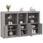 Sideboard with Sonoma grey LED lights 162x37x100 cm by , Sideboards - Ref: Foro24-3209147, Price: 278,07 €, Discount: %