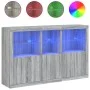 Sideboard with Sonoma grey LED lights 162x37x100 cm by , Sideboards - Ref: Foro24-3209147, Price: 278,07 €, Discount: %
