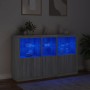 Sideboard with Sonoma grey LED lights 162x37x100 cm by , Sideboards - Ref: Foro24-3209147, Price: 284,27 €, Discount: %