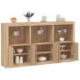 Sideboard with Sonoma oak LED lights 181.5x37x100 cm by , Sideboards - Ref: Foro24-3209151, Price: 215,76 €, Discount: %