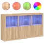 Sideboard with Sonoma oak LED lights 181.5x37x100 cm by , Sideboards - Ref: Foro24-3209151, Price: 205,65 €, Discount: %