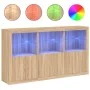 Sideboard with Sonoma oak LED lights 181.5x37x100 cm by , Sideboards - Ref: Foro24-3209151, Price: 215,76 €, Discount: %