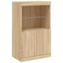 Sideboard with Sonoma oak LED lights 181.5x37x100 cm by , Sideboards - Ref: Foro24-3209151, Price: 215,76 €, Discount: %