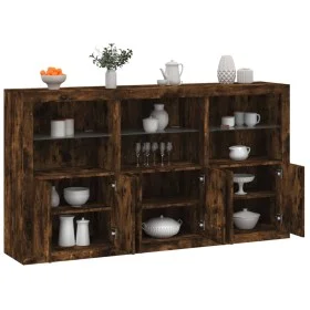 Sideboard mit LED-Leuchten Räuchereiche 181,5x37x100 cm von , Sideboards - Ref: Foro24-3209153, Preis: 265,07 €, Rabatt: %