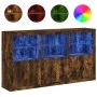 Sideboard mit LED-Leuchten Räuchereiche 181,5x37x100 cm von , Sideboards - Ref: Foro24-3209153, Preis: 265,07 €, Rabatt: %