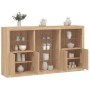 Sideboard with Sonoma oak LED lights 181.5x37x100 cm by , Sideboards - Ref: Foro24-3209179, Price: 200,01 €, Discount: %