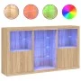 Sideboard with Sonoma oak LED lights 181.5x37x100 cm by , Sideboards - Ref: Foro24-3209179, Price: 207,03 €, Discount: %