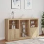 Sideboard with Sonoma oak LED lights 181.5x37x100 cm by , Sideboards - Ref: Foro24-3209179, Price: 207,03 €, Discount: %