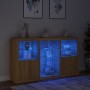 Sideboard with Sonoma oak LED lights 181.5x37x100 cm by , Sideboards - Ref: Foro24-3209179, Price: 200,01 €, Discount: %