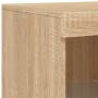 Sideboard with Sonoma oak LED lights 181.5x37x100 cm by , Sideboards - Ref: Foro24-3209179, Price: 200,01 €, Discount: %