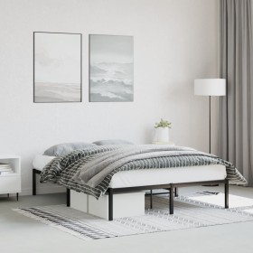 Estructura de cama de metal negro 140x200 cm de , Camas y somieres - Ref: Foro24-373656, Precio: 88,60 €, Descuento: %