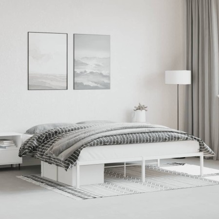 Bettgestell aus weißem Metall, 180 x 200 cm von , Betten und Lattenroste - Ref: Foro24-373677, Preis: 87,13 €, Rabatt: %