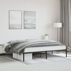 Estructura de cama de metal negro 193x203 cm de , Camas y somieres - Ref: Foro24-373661, Precio: 92,78 €, Descuento: %