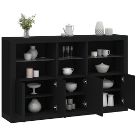 Schwarzer Schrank mit LED-Lichtern 162x37x100 cm von , Sideboards - Ref: Foro24-3209143, Preis: 243,08 €, Rabatt: %